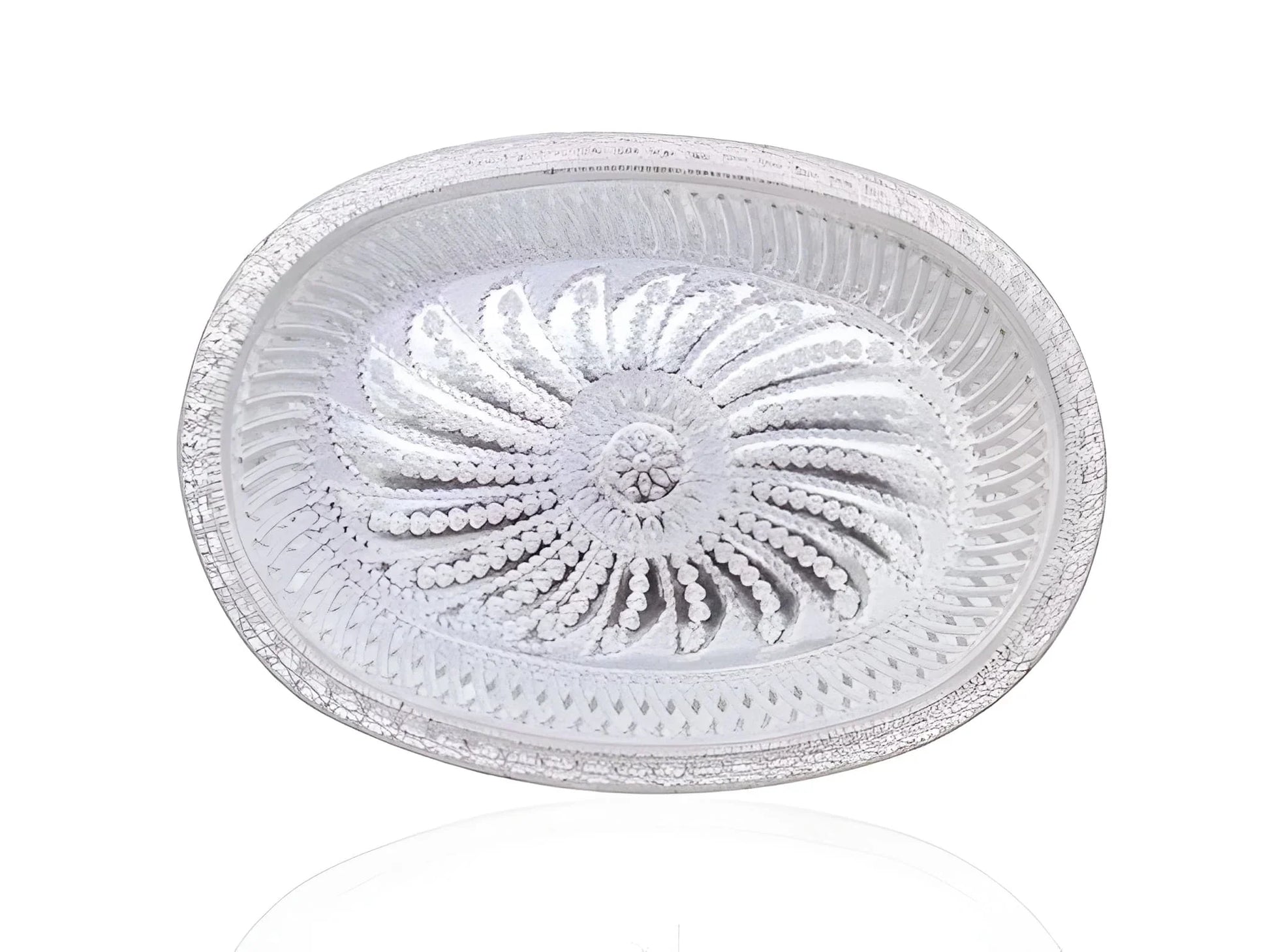 Multipurpose Royal Design Oval Silver Gift Tray - Home Improvement