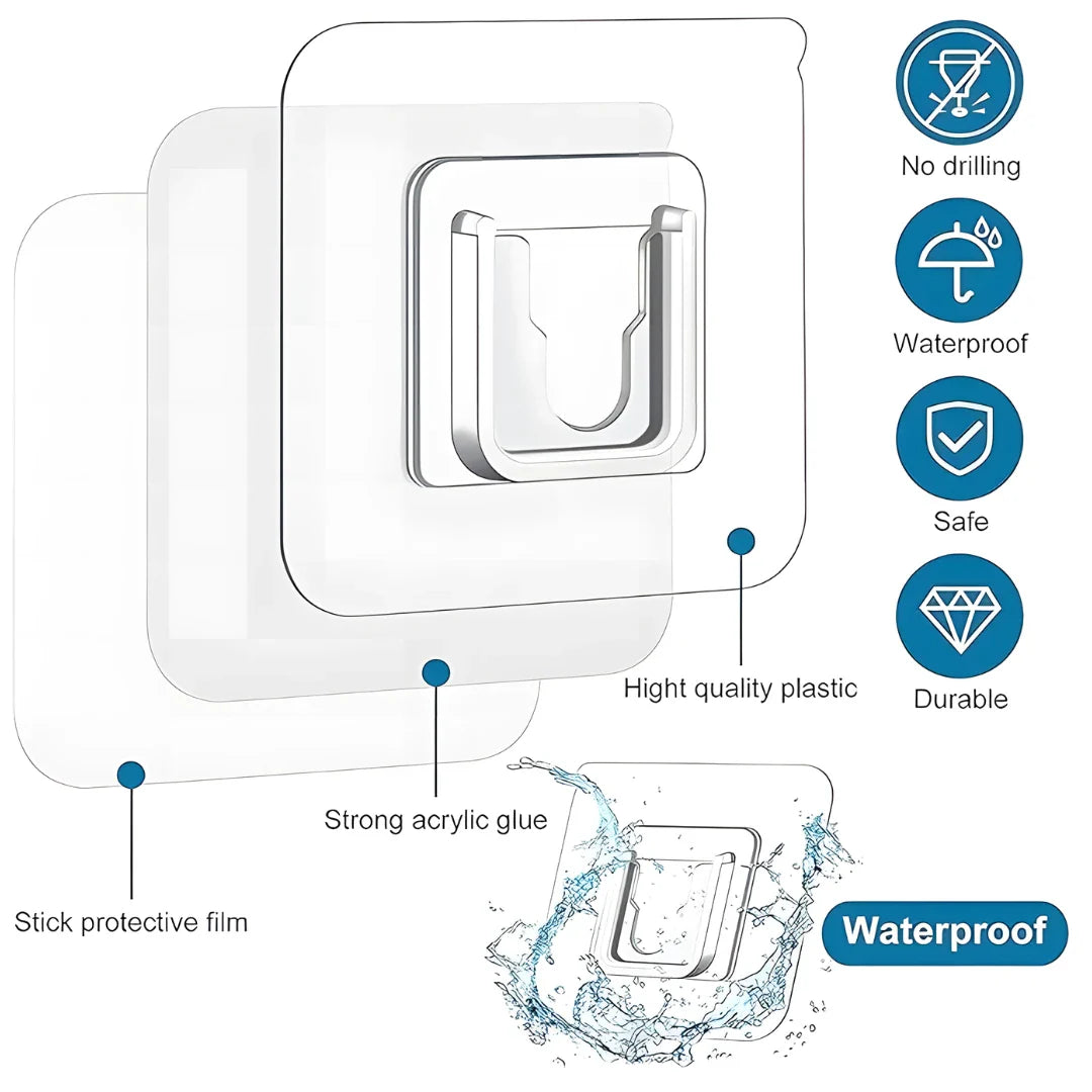 Multipurpose Self Adhesive Hook Holder (Pack of 10pc)