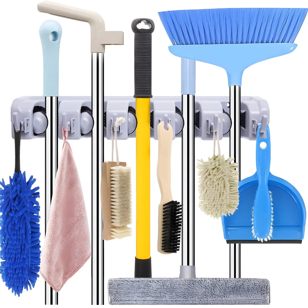 Multipurpose Wall Mounted Organizer Mop and Broom Holder