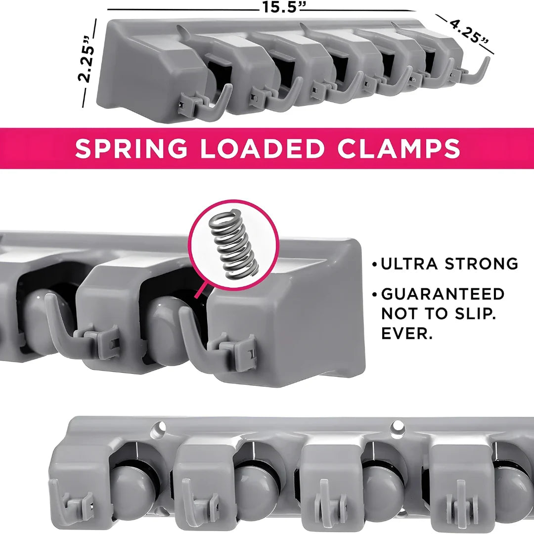 Multipurpose Wall Mounted Organizer Mop and Broom Holder