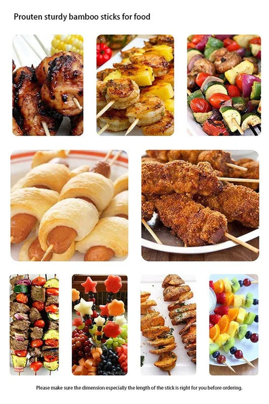 Natural Bamboo BBQ Skewers - Home & Kitchen