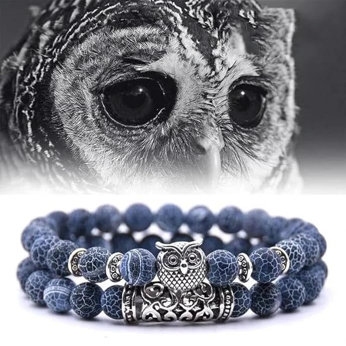 Natural Stone Owl Bracelet jewelry
