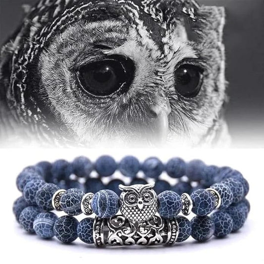 Natural Stone Owl Bracelet jewelry