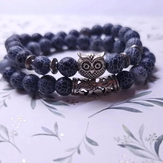 Natural Stone Owl Bracelet jewelry