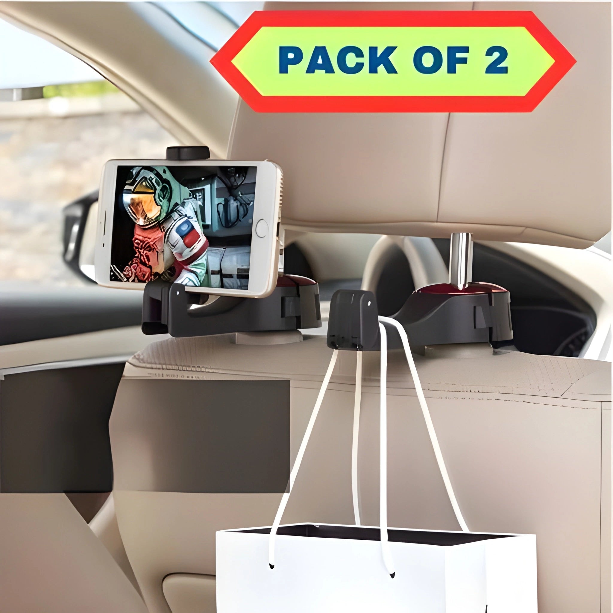 2 in 1 Car Hook Holder