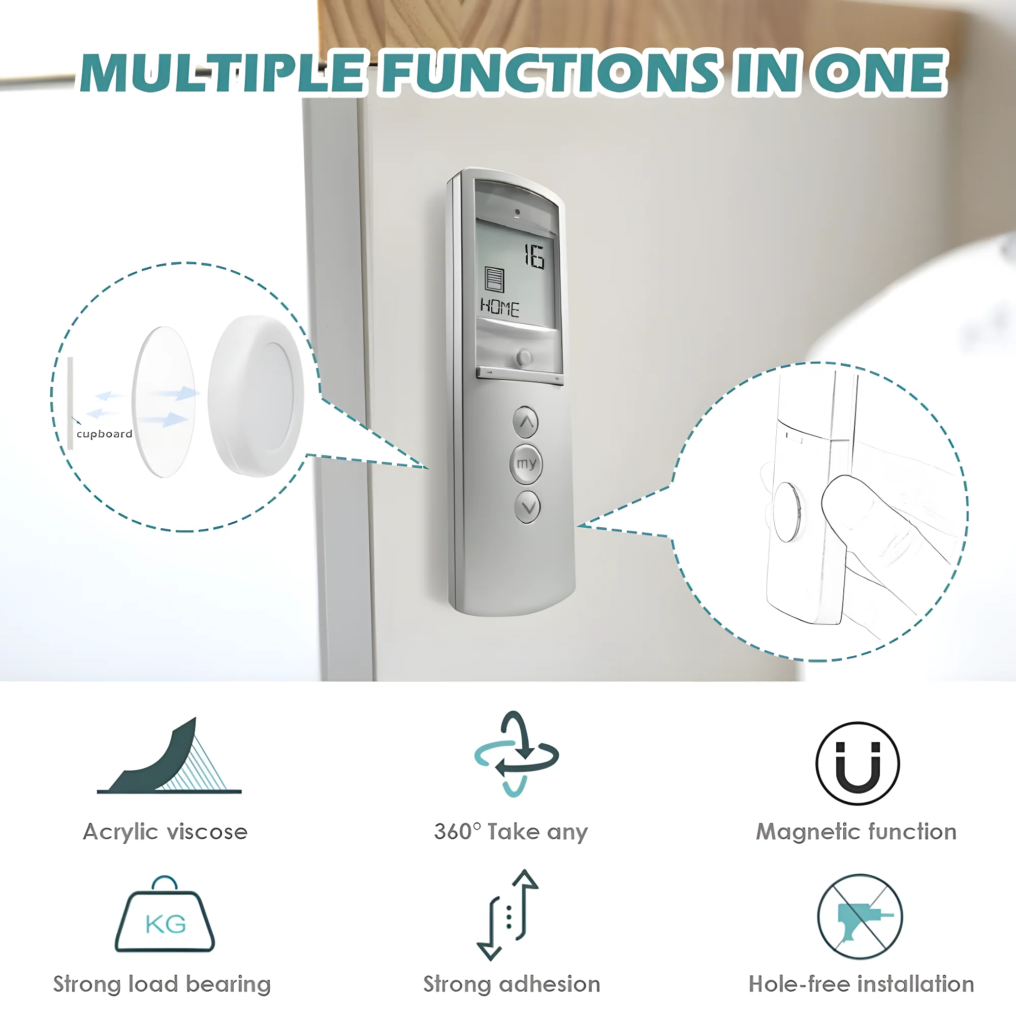 No Drill Magnetic Remote Holder (Pack of 5) Home Improvement