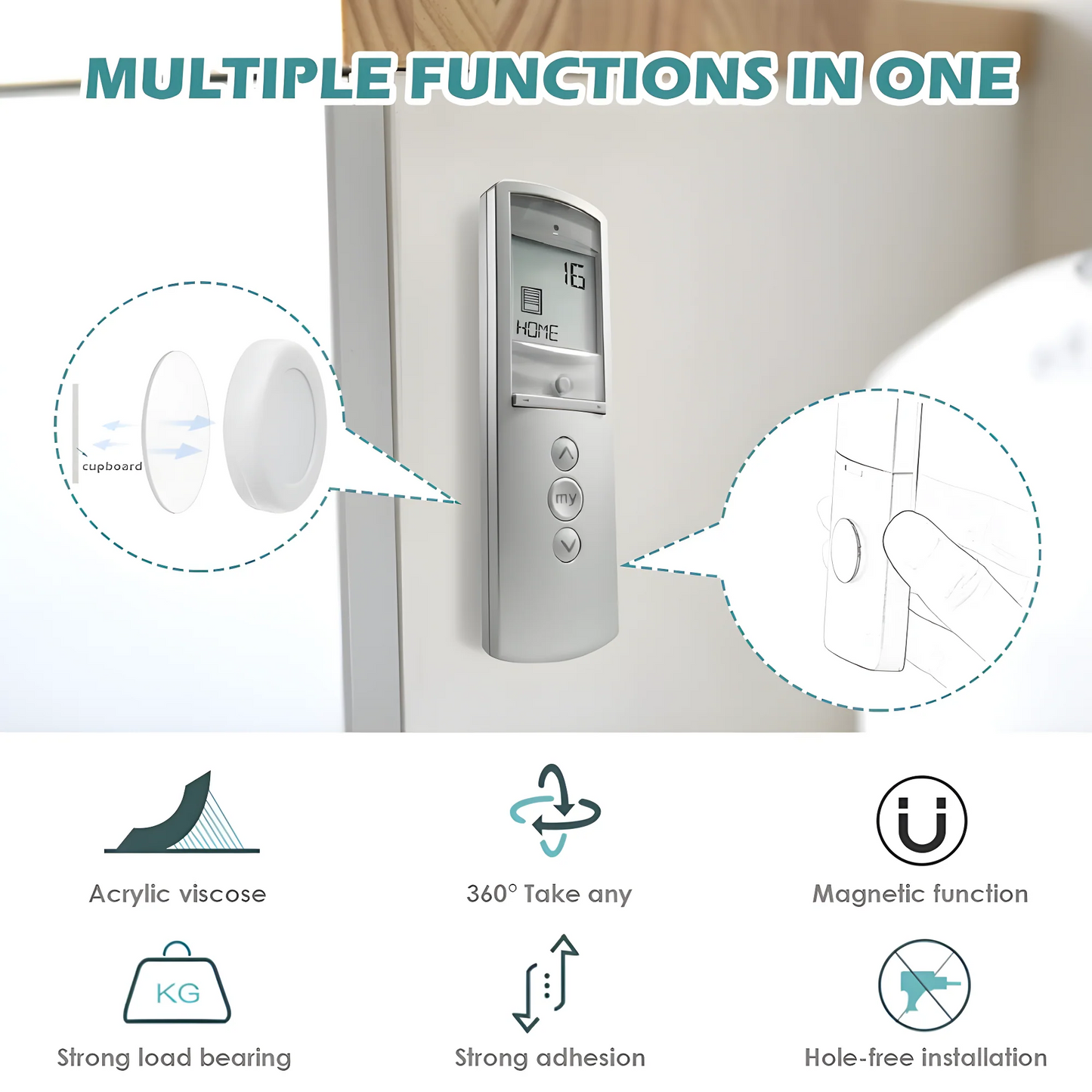 No Drill Magnetic Remote Holder (Pack of 5) Home Improvement