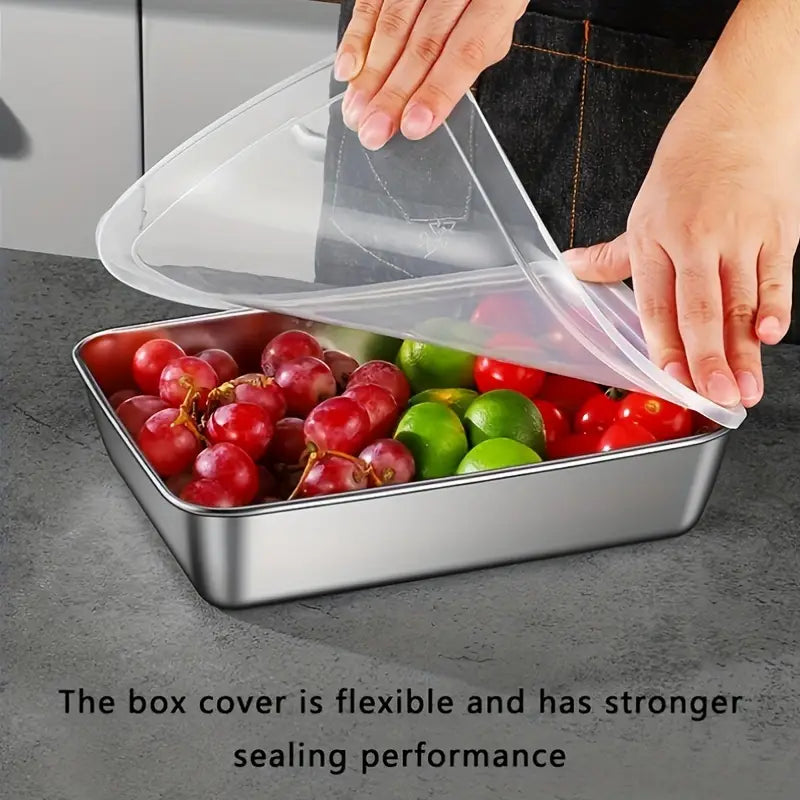 Non Stick Baking Pan Food Storage Box with Cover Pack of 2 Home & Kitchen