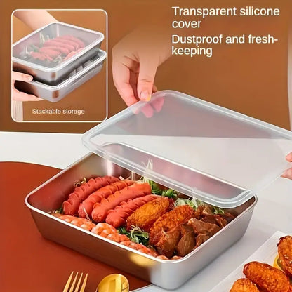 Non Stick Baking Pan Food Storage Box with Cover Pack of 2 Home & Kitchen