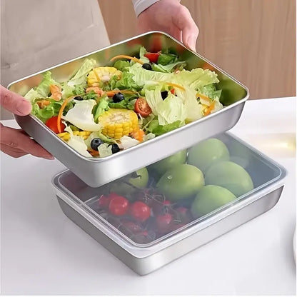 Non Stick Baking Pan Food Storage Box with Cover Pack of 2 Home & Kitchen