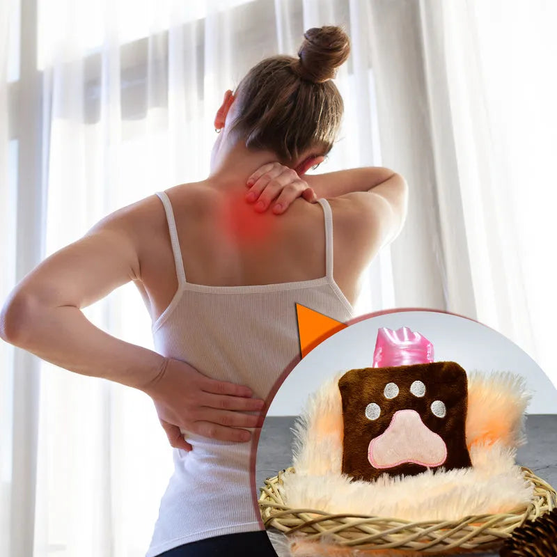 Paw Print Small Hot Water Bag With Cover - Health Care