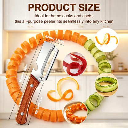 Advance Peeler with Wooden Handle & Bottle Opener