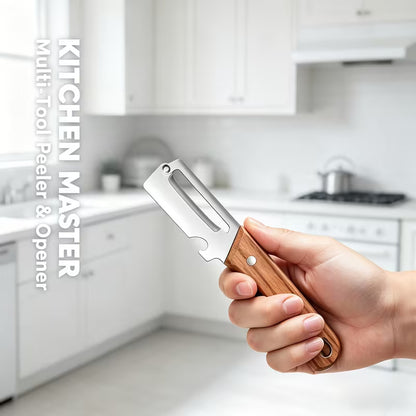 Advance Peeler with Wooden Handle & Bottle Opener
