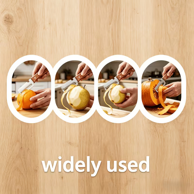 Advance Peeler with Wooden Handle & Bottle Opener