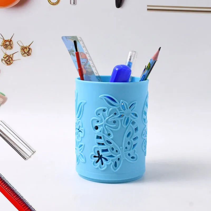 Pen Holder Office Desk Plastic Mesh Stand (1 Pc)