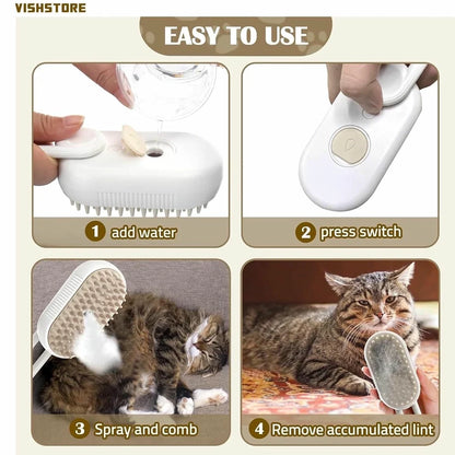 Pet Steam Grooming Brush