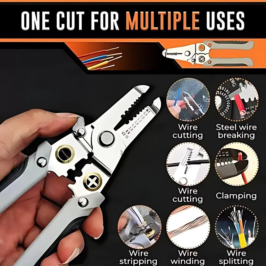 10 in 1 Cable Looping, Splitting, Cutting Pliers Wire Strippers