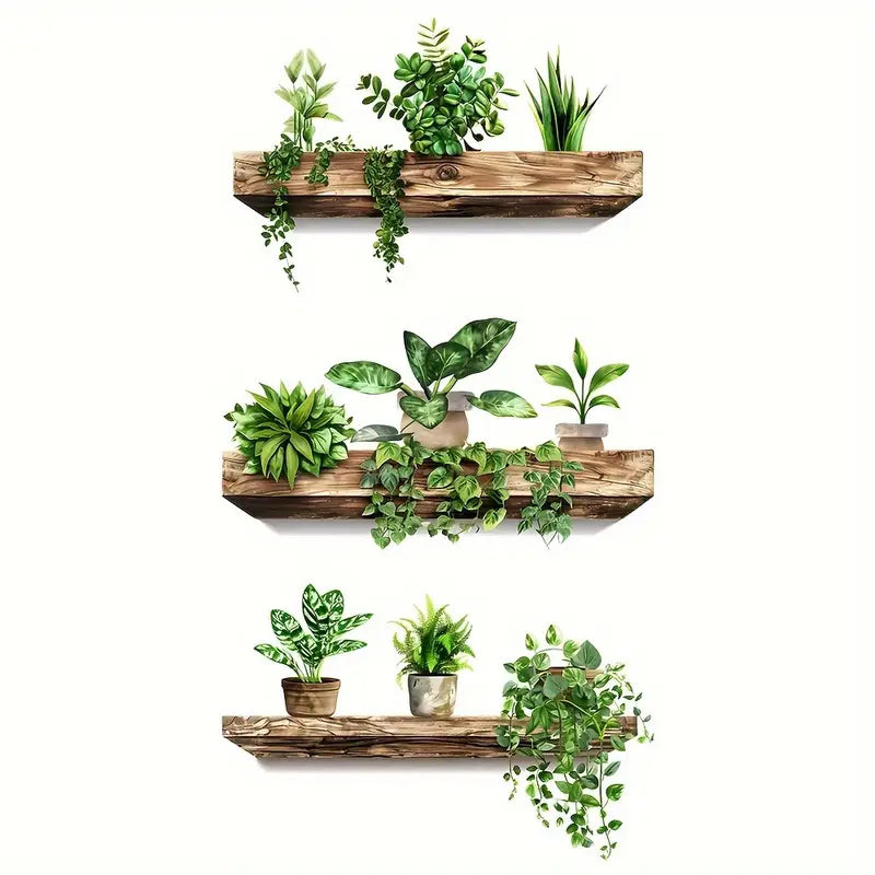 Plants Monstera Leaf Wall Creative Wall Stickers (Pack of 4)