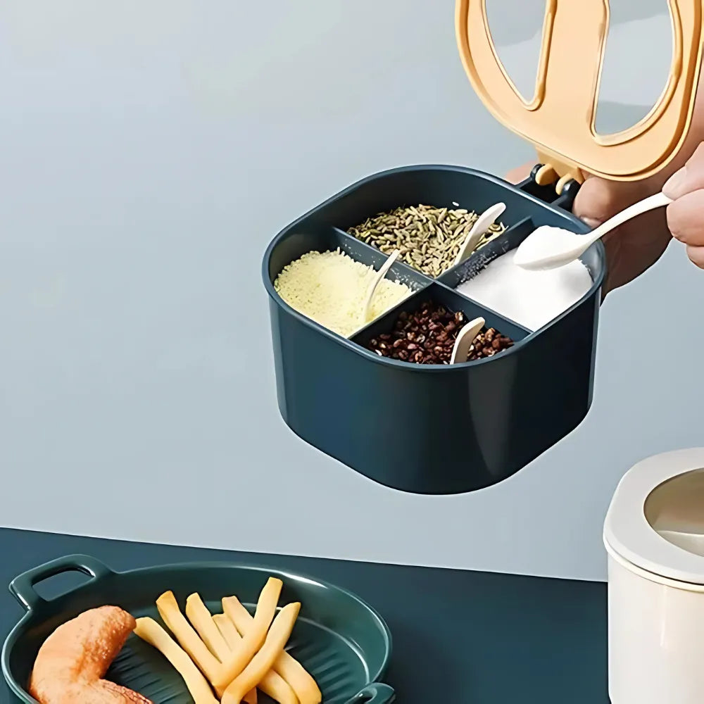 Plastic 4 Section Fancy Masala Box