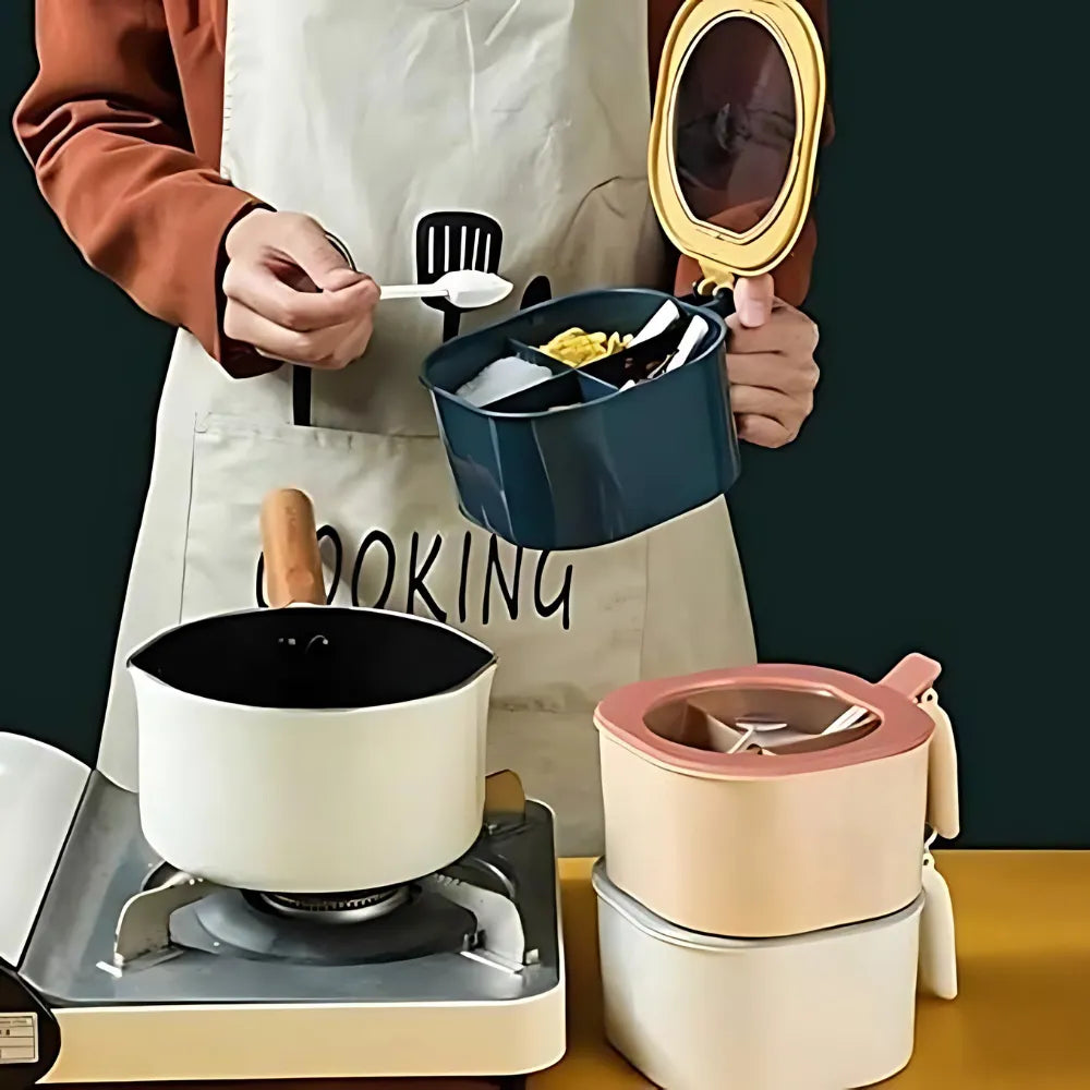 Plastic 4 Section Fancy Masala Box