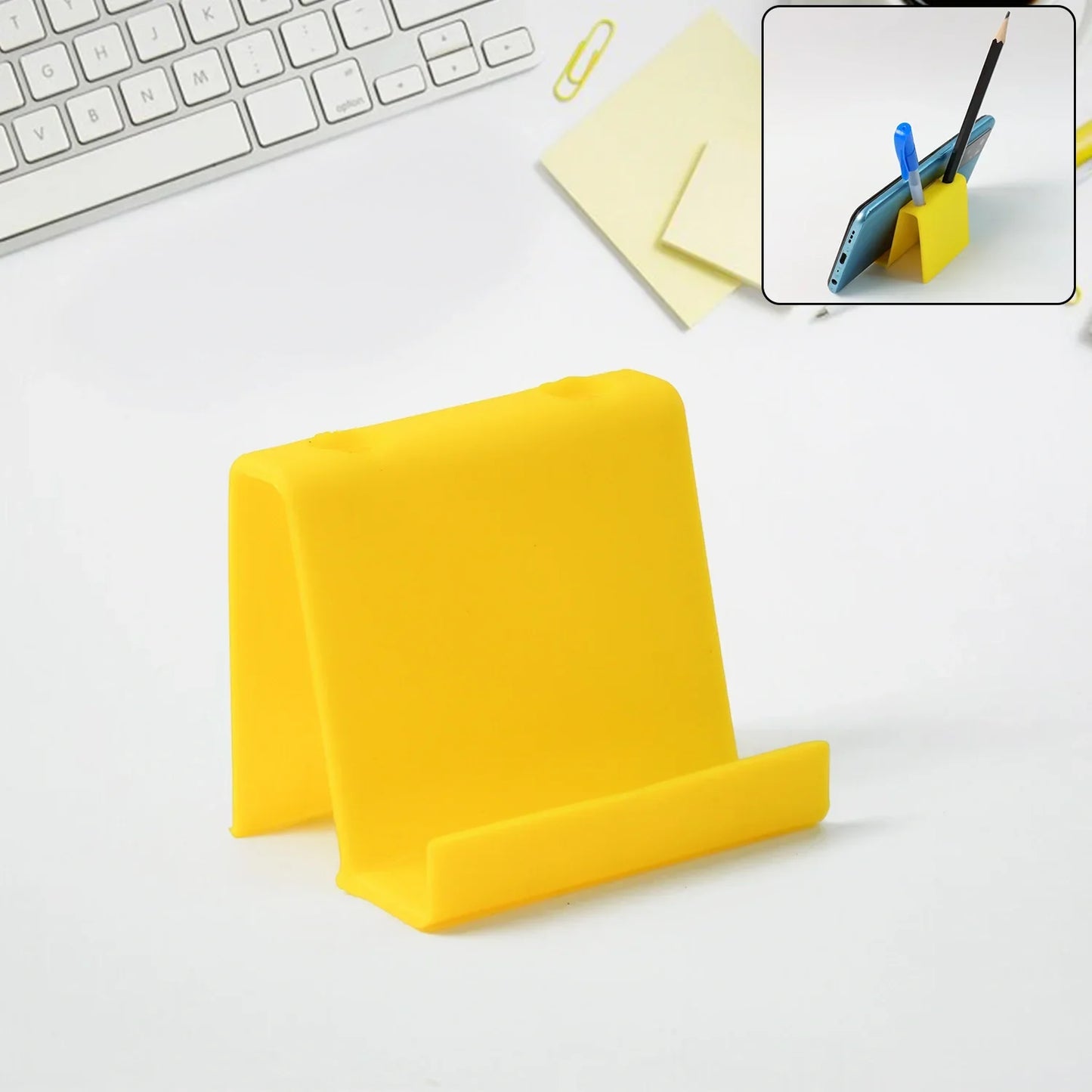Plastic Phone Stand & Pen Holder – 1 Pc - Mobile Accessories
