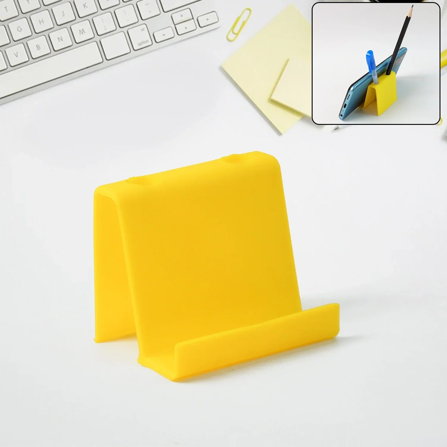 Plastic Phone Stand & Pen Holder – 1 Pc - Mobile Accessories