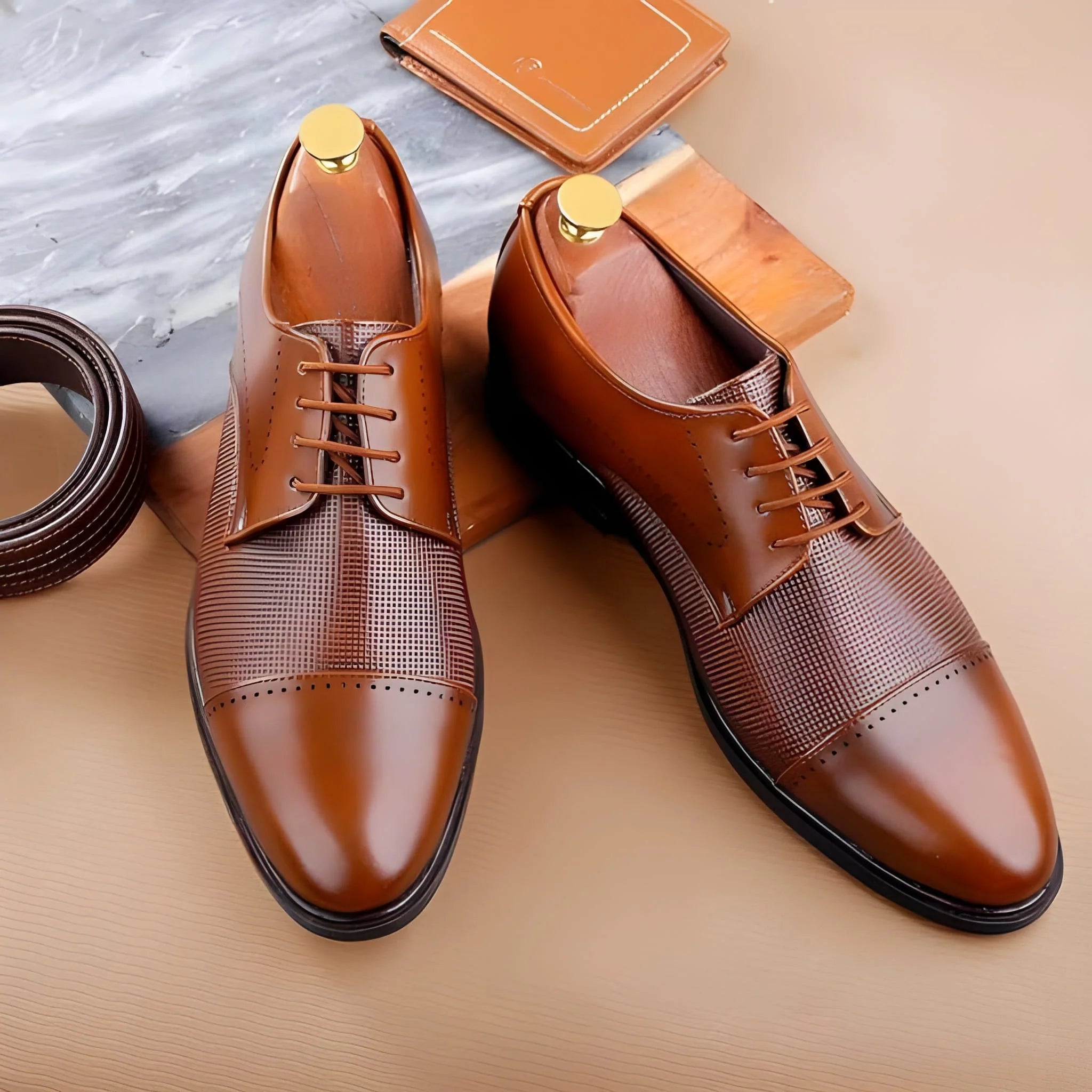 Polished Brown Dress Shoes