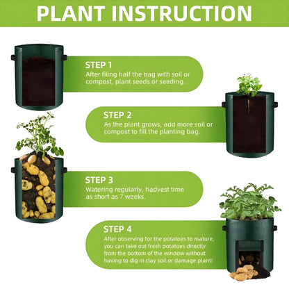 Potato Grow Bag with Harvest Window for Root Vegetables