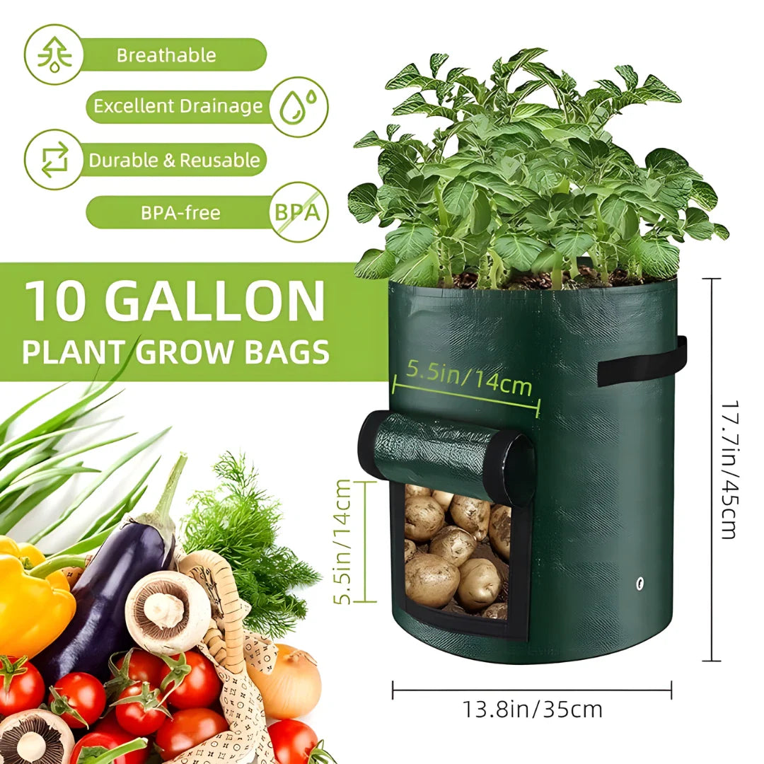 Potato Grow Bag with Harvest Window for Root Vegetables