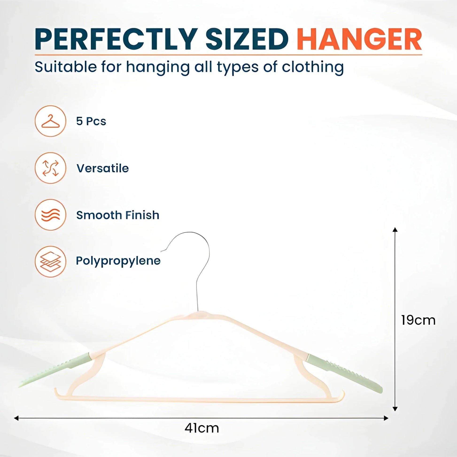 Pp Cloth Hanger Set Of 1 With Zinc Plated Steel Hook - Home Improvement