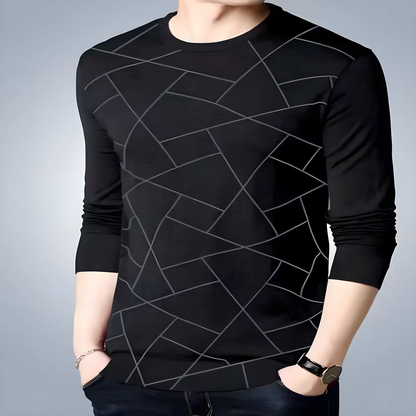 Printed Black Cotton Tee clothing