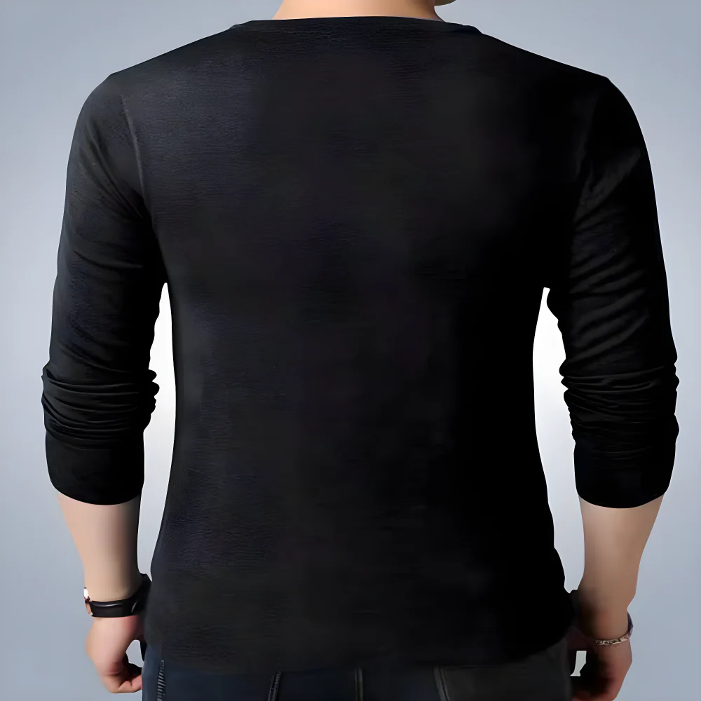 Printed Black Cotton Tee clothing