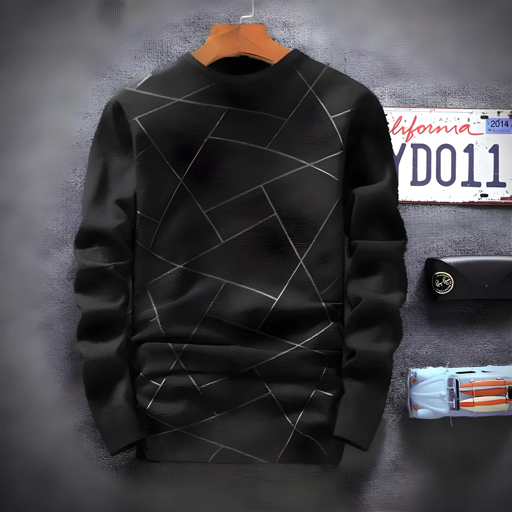 Printed Black Cotton Tee clothing