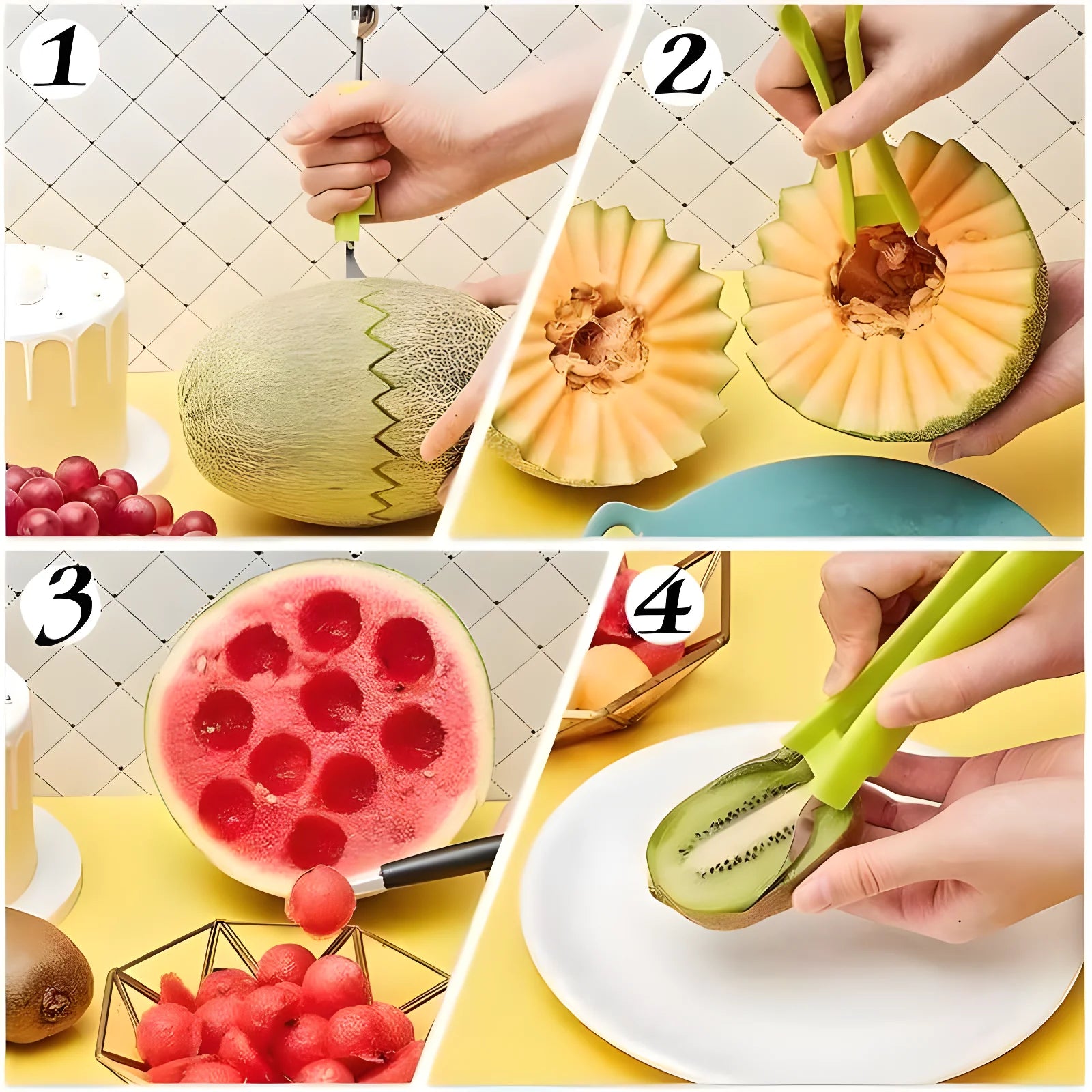 Pro 4 in 1 Watermelon Carving Kit Kitchenware