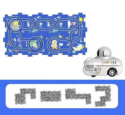 Puzzle Rail car Race Slot Car Track Set Kids Learning