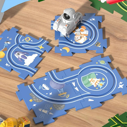 Puzzle Rail car Race Slot Car Track Set Kids Learning
