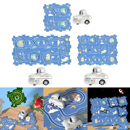 Puzzle Rail car Race Slot Car Track Set Kids Learning