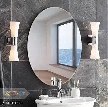 Oval Shape Wall Sticker Mirror (Non-Glass) Unbreakable Plastic Sheet for  Bathroom,Bedroom,Drawing Room