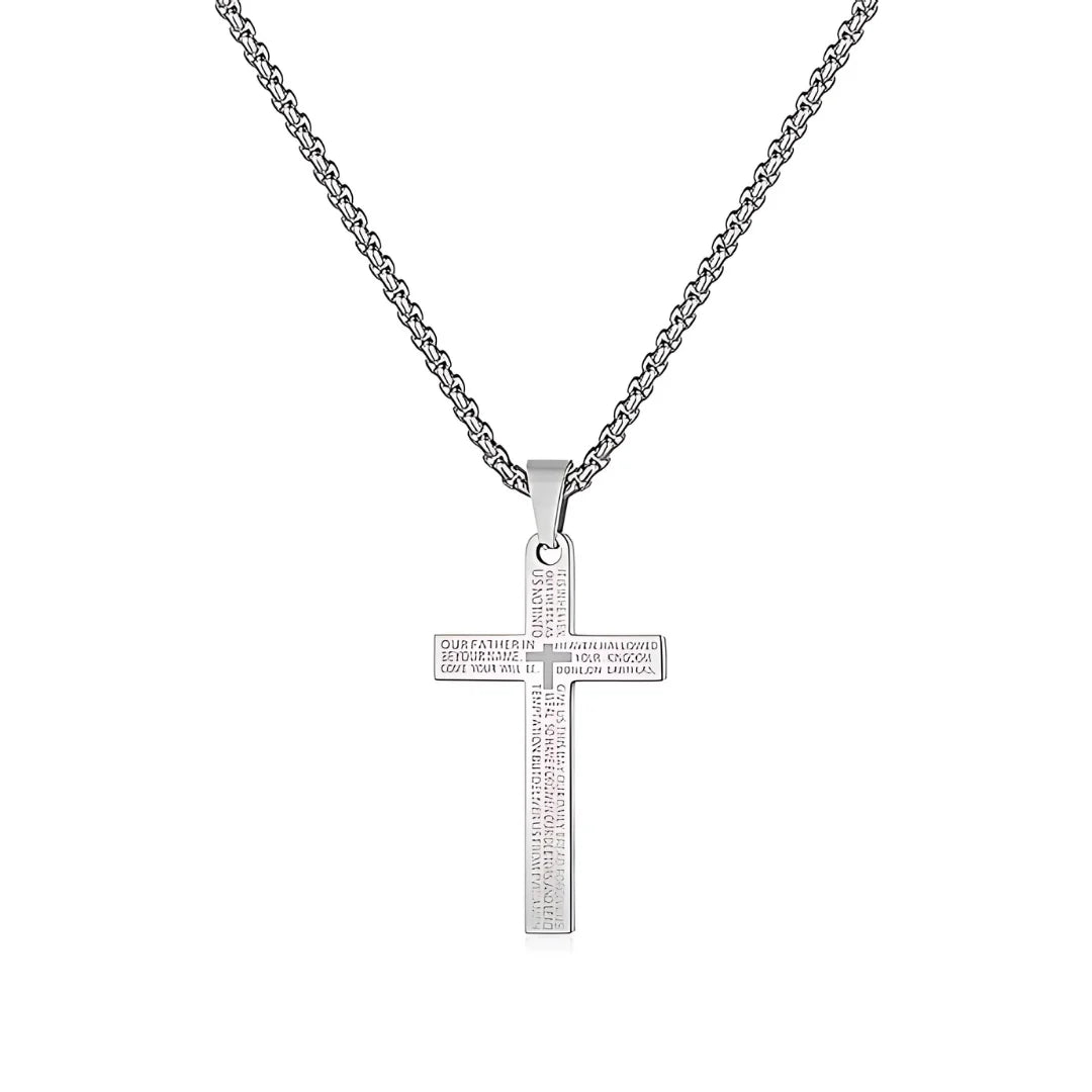 Stainless Steel Cross Pendant with Engraving