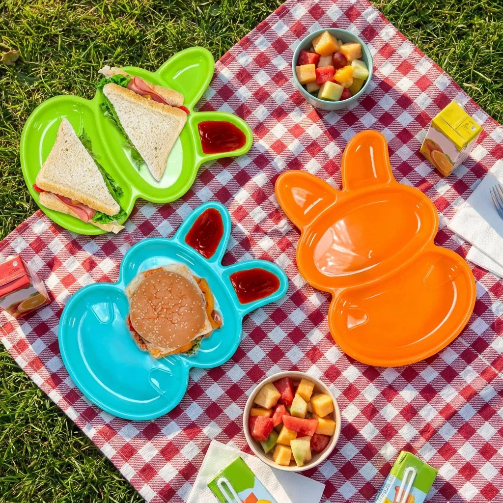 Best rabbit shape kids dish set – 6 pcs - feeding plates | 2026 | fast shipping