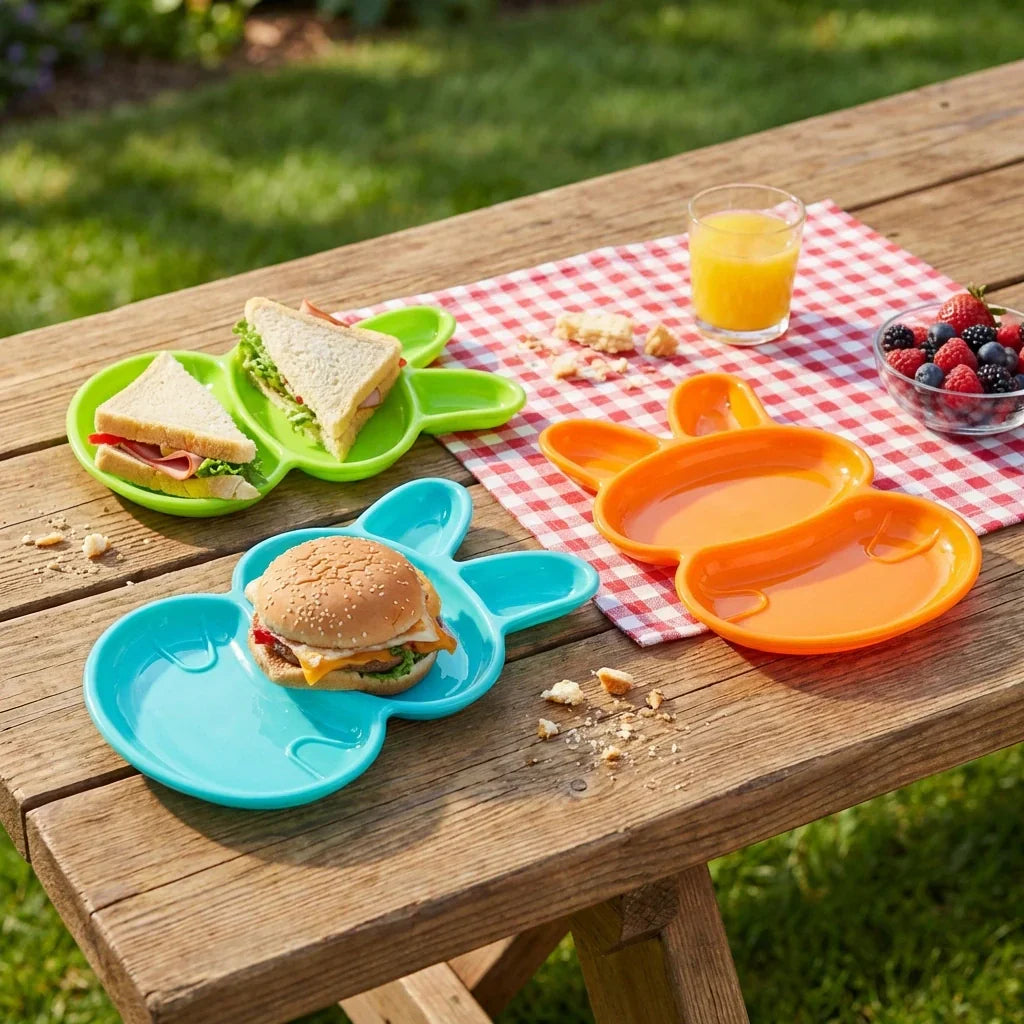 Best rabbit shape kids dish set – 6 pcs - feeding plates | 2026 | fast shipping