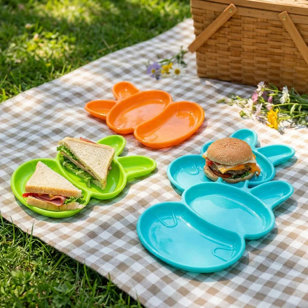 Best rabbit shape kids dish set – 6 pcs - feeding plates | 2026 | fast shipping
