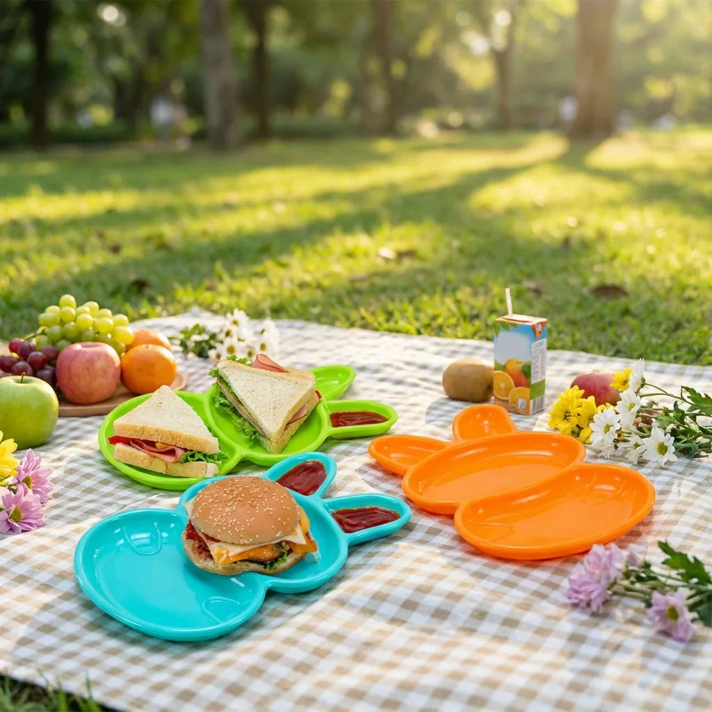 Best rabbit shape kids dish set – 6 pcs - feeding plates | 2026 | fast shipping