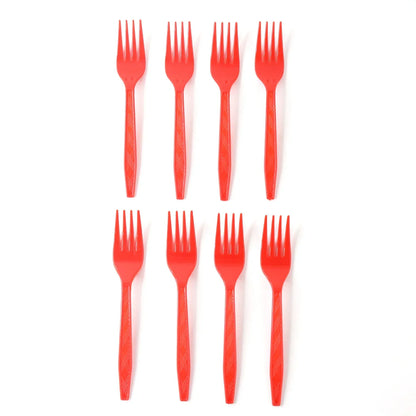 Red Plastic Forks – Pack of 8 - Home & Kitchen