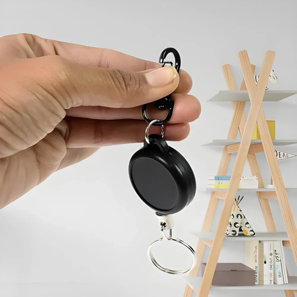 Clipable Keychains Retractable Anti-Lost Keychain with Steel Wire and Clip – Durable Badge ...