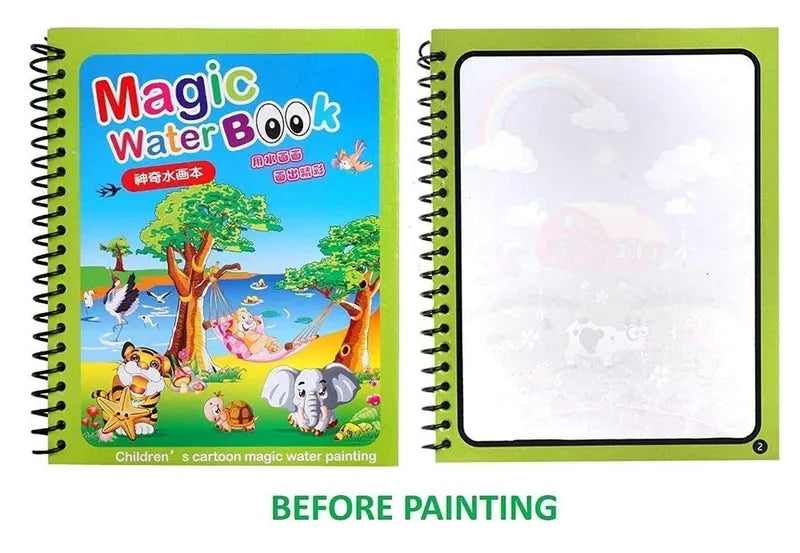 Reusable Magic Water Painting Book Kids Learning
