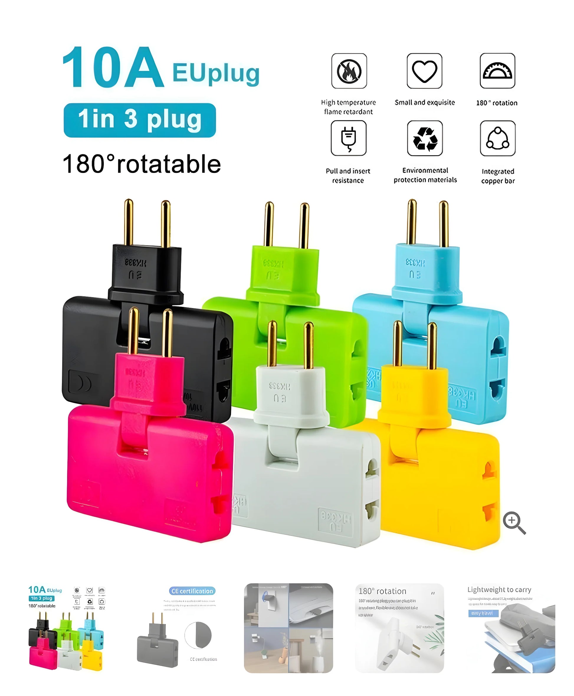 Rotating EU Plug Extender Electronics
