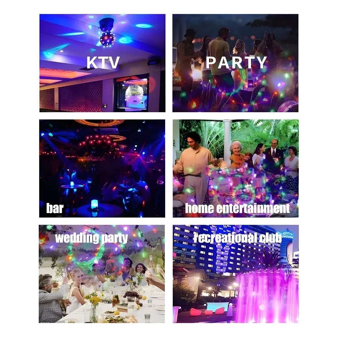 Rotating Magic Ball Light with Lamp Holder Set