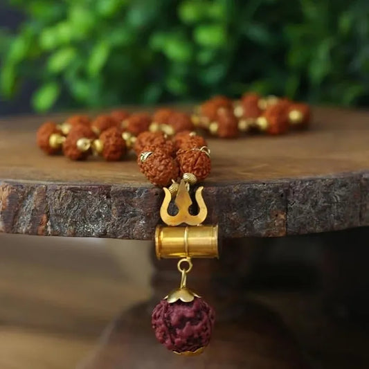 Rudraksha Chain with Trishul Pendant