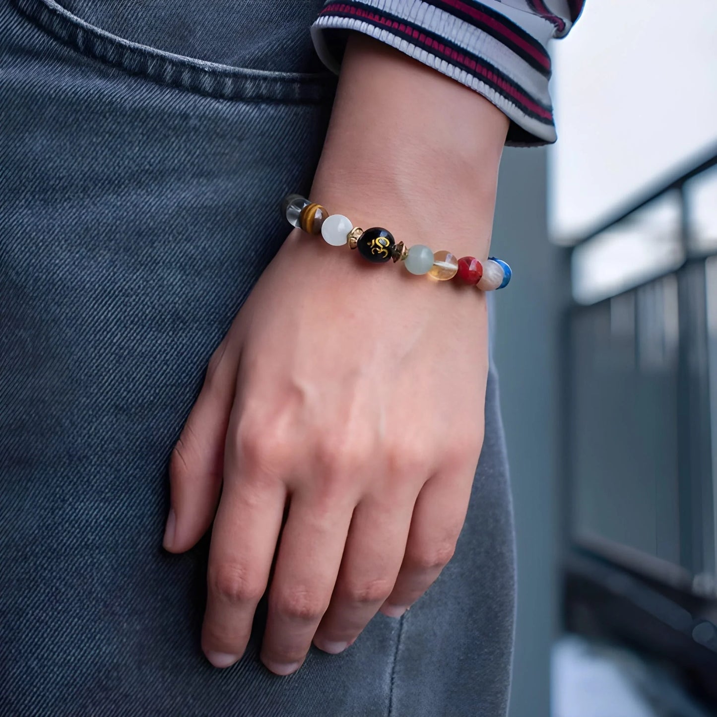 Sacred Om Bead Bracelet